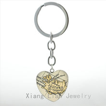 Vintage New Zealand Map keychain fashion Ireland Chicago Detroit New York Oakland Cincinnati map pendant key chains ring HP105