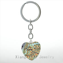 Vintage New Zealand Map keychain fashion Ireland Chicago Detroit New York Oakland Cincinnati map pendant key chains ring HP105